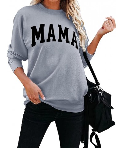 Women's Mama Sweatshirt,Womens Mama Crewneck Sweatshirt Mama Letter Print Long Sleeve Loose Fashion Pullover Top 11 $16.06 Ho...