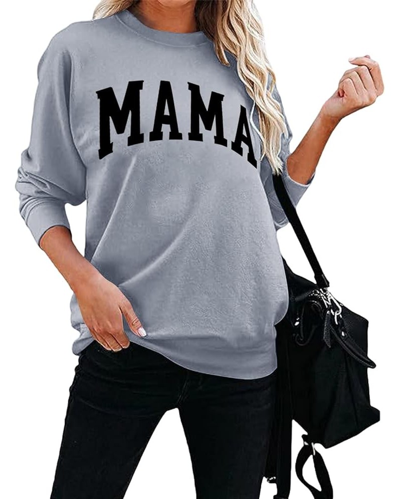 Women's Mama Sweatshirt,Womens Mama Crewneck Sweatshirt Mama Letter Print Long Sleeve Loose Fashion Pullover Top 11 $16.06 Ho...