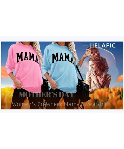 Women's Mama Sweatshirt,Womens Mama Crewneck Sweatshirt Mama Letter Print Long Sleeve Loose Fashion Pullover Top 11 $16.06 Ho...