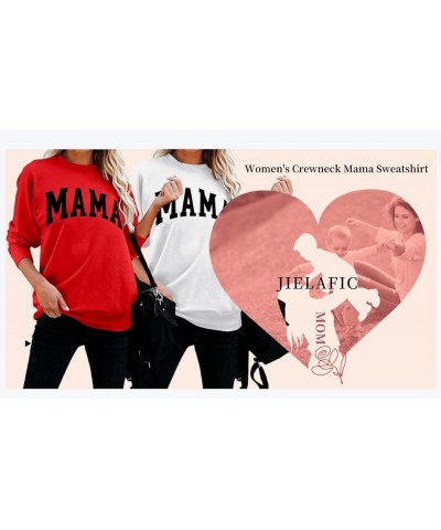 Women's Mama Sweatshirt,Womens Mama Crewneck Sweatshirt Mama Letter Print Long Sleeve Loose Fashion Pullover Top 11 $16.06 Ho...