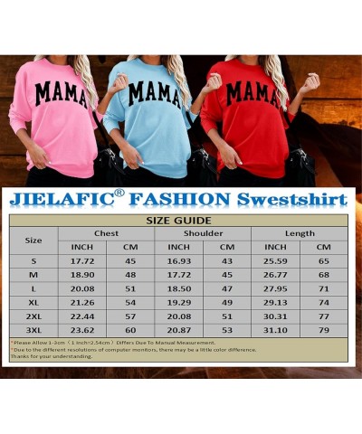 Women's Mama Sweatshirt,Womens Mama Crewneck Sweatshirt Mama Letter Print Long Sleeve Loose Fashion Pullover Top 11 $16.06 Ho...