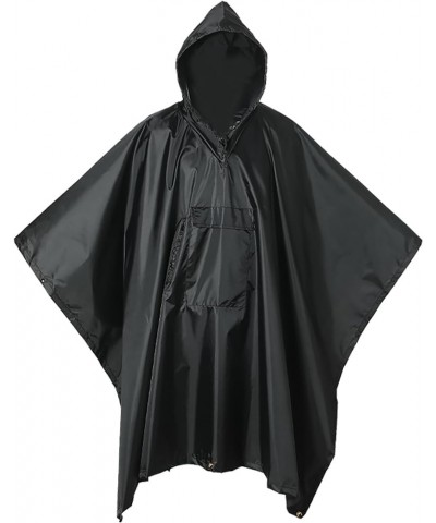 Military Poncho, Waterproof Camouflage Army Poncho, Multi Use Rip Stop Military Rain Poncho Black $13.49 Coats