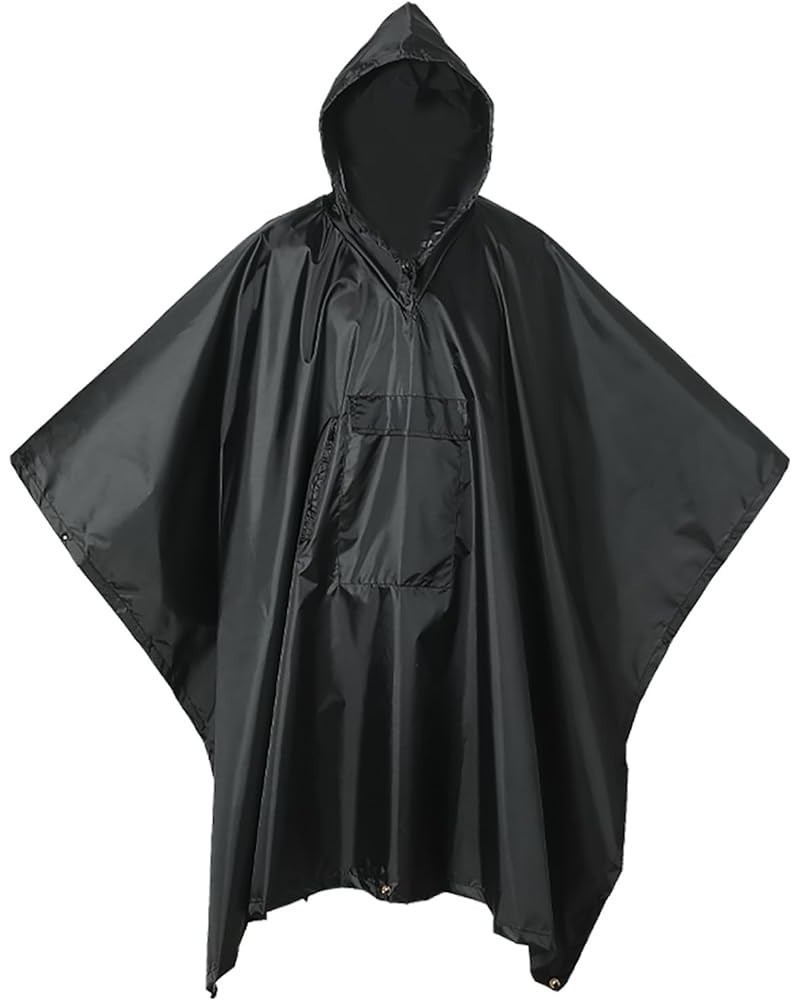 Military Poncho, Waterproof Camouflage Army Poncho, Multi Use Rip Stop Military Rain Poncho Black $13.49 Coats