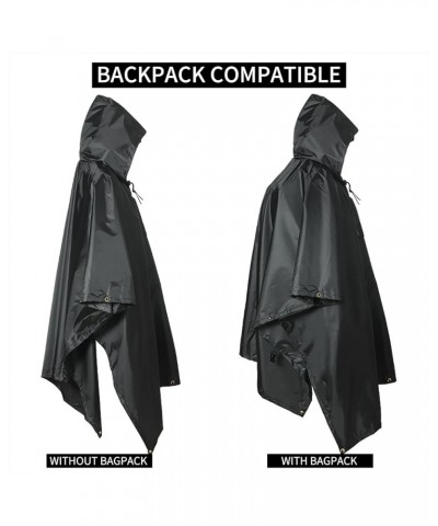 Military Poncho, Waterproof Camouflage Army Poncho, Multi Use Rip Stop Military Rain Poncho Black $13.49 Coats