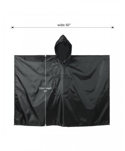 Military Poncho, Waterproof Camouflage Army Poncho, Multi Use Rip Stop Military Rain Poncho Black $13.49 Coats