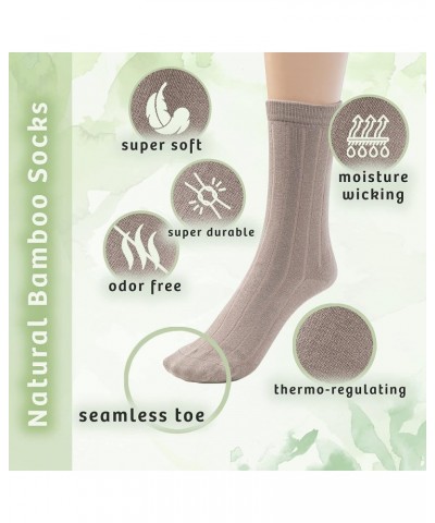 Rayon from Bamboo Seamless Crew Socks for Boys Girls, 3 or 6 Pk Everyday School Uniform Socks Khaki (6 Pack) $10.54 Socks