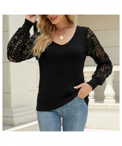 Women Ribbed Knit Sweater Lightweight Slim Jumper Casual Long Sleeve Fall Pullover Elegant Sweaters Shirts Blouse Black01 $9....