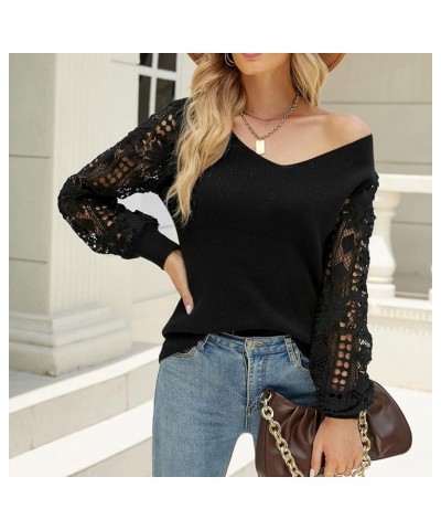 Women Ribbed Knit Sweater Lightweight Slim Jumper Casual Long Sleeve Fall Pullover Elegant Sweaters Shirts Blouse Black01 $9....