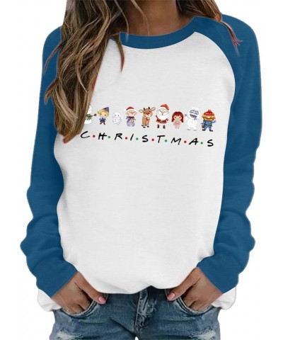 Christmas Sweatshirts for Women Christmas Tree Graphic Pullover Sweatshirt Cute Crewneck Christmas Gnome Shirts Tops R-sky Bl...