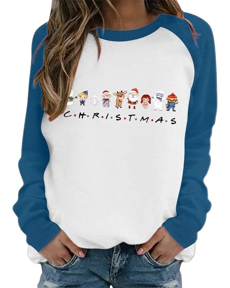 Christmas Sweatshirts for Women Christmas Tree Graphic Pullover Sweatshirt Cute Crewneck Christmas Gnome Shirts Tops R-sky Bl...