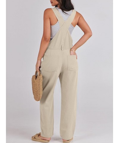 Women's Overalls Casual Loose Fit Adjustable Strap Denim Bib Overall Jeans Pants Jumpsuits Apricot $21.56 Overalls