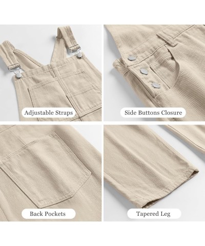 Women's Overalls Casual Loose Fit Adjustable Strap Denim Bib Overall Jeans Pants Jumpsuits Apricot $21.56 Overalls