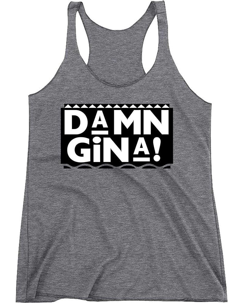 Damn Gina Lawrence Triblend Racerback Tank Top for Women Heather Grey $11.00 Tanks