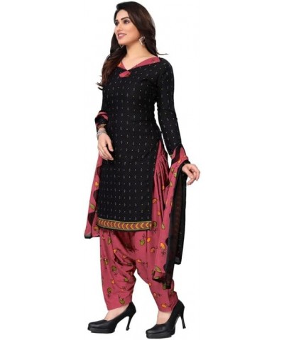 Fully Stiched New Punjabi Style Salwar Suit of Crepe Fabric with Chiffon Dupatta for Women Black!.27 $20.42 Suits