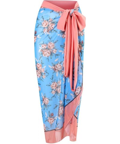 One Piece Bathing Suit for Women Bikini Sarong Maxi Wrap Skirts 2 Piece Floral Print Tankini Swimsuits Cover Up Set C4pink $1...