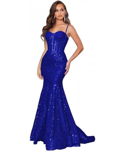 Spaghetti Straps Sequin Prom Dresses Long Sparkly Mermaid Evening Ball Gowns for Women Formal Plum $27.20 Dresses