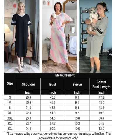 Long Nightgown, Womens V Neck Loungewear Oversized Sleepwear Loose Sleep Dress S-4XL Army Green $14.08 Sleep & Lounge