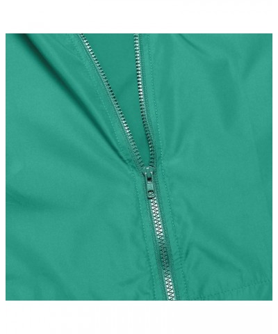 Women's Waterproof Raincoat Lightweight Rain Jacket Hooded Windbreaker with Pocket for Outdoor Lake Green $17.02 Coats