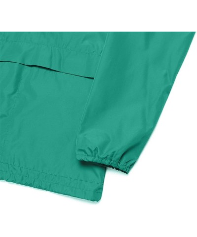 Women's Waterproof Raincoat Lightweight Rain Jacket Hooded Windbreaker with Pocket for Outdoor Lake Green $17.02 Coats