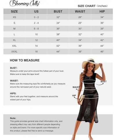 Womens Crochet Beach Cover Ups Swimsuit Bathing Suit Coverup Sleeveless long Dress Black $10.81 Swimsuits