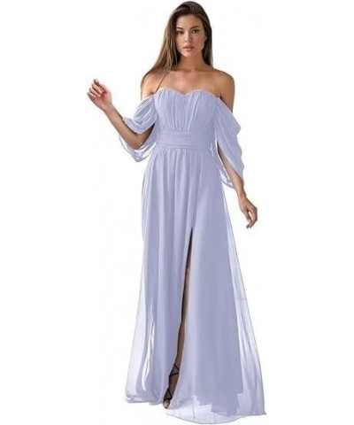 Women's Sweetheart Bridesmaid Dresses with Slit Pleated A Line Formal Evening Dress with Pockets Lavender $30.97 Dresses