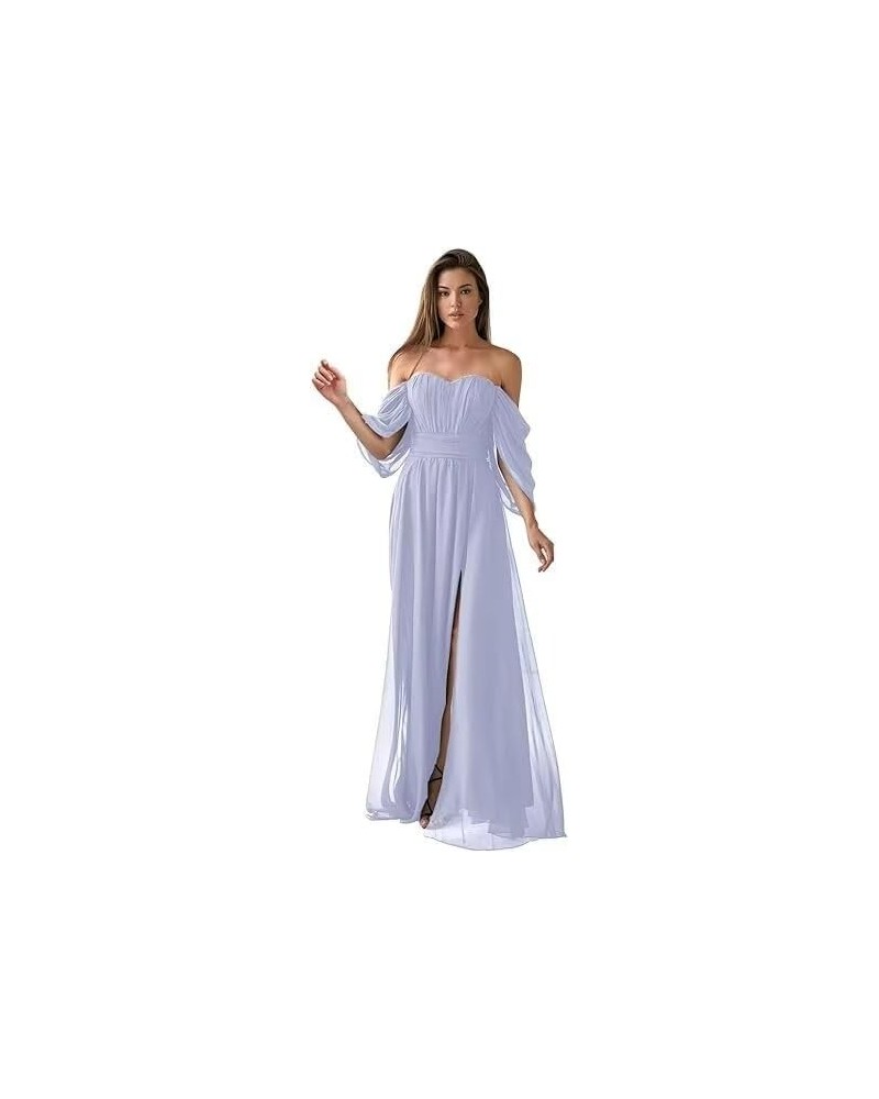 Women's Sweetheart Bridesmaid Dresses with Slit Pleated A Line Formal Evening Dress with Pockets Lavender $30.97 Dresses