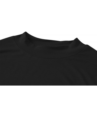 Women's Long Sleeve Slim Fit Turtleneck Basic Layering T-Shirt Black $12.75 T-Shirts