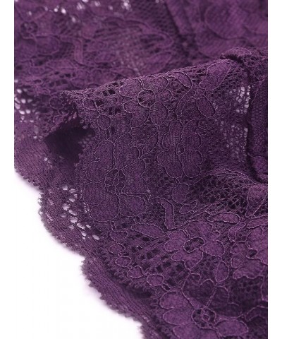 Women's Elegant Crop Cardigan Sheer Floral Lace Bolero Shrug Top Purple $18.21 Sweaters