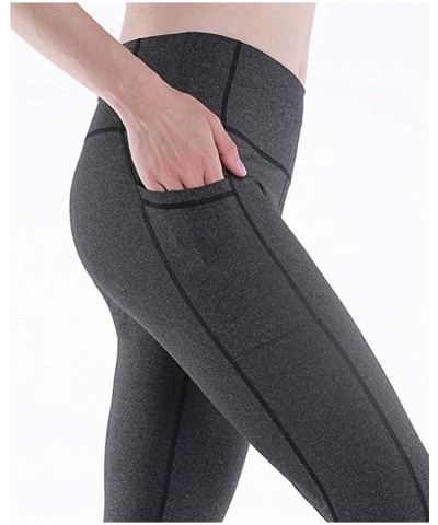 3/4 Yoga Pants for Women with Pockets High Waist Tummy Control Leggings Dri Fit Slim Athletic Pants Black $17.48 Activewear