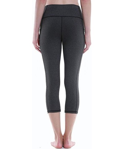 3/4 Yoga Pants for Women with Pockets High Waist Tummy Control Leggings Dri Fit Slim Athletic Pants Black $17.48 Activewear