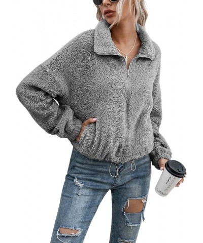 Women's Warm Fleece Sherpa Jackets Full Zip Faux Shearling Coats Oversized Winter Fuzzy Short Teddy Coat Zipper Outwear Light...