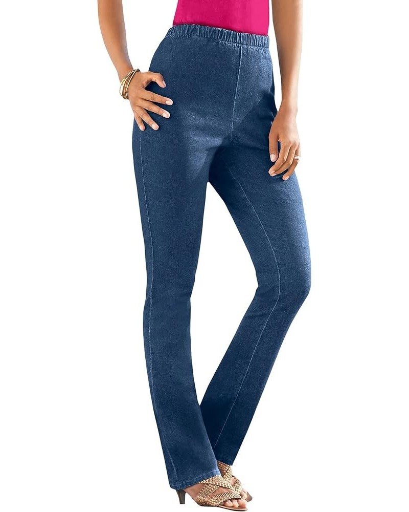 Women's Plus Size Straight-Leg Comfort Stretch Jean Medium Stonewash Sanded $17.20 Jeans