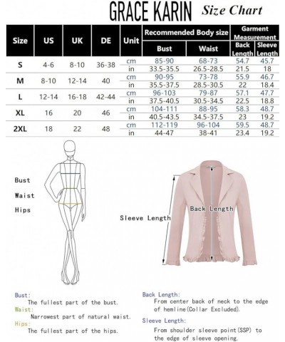 Women Business Casual Cropped Blazer Jacket Open Front Cotton Cardigan Gray Pink $17.22 Blazers