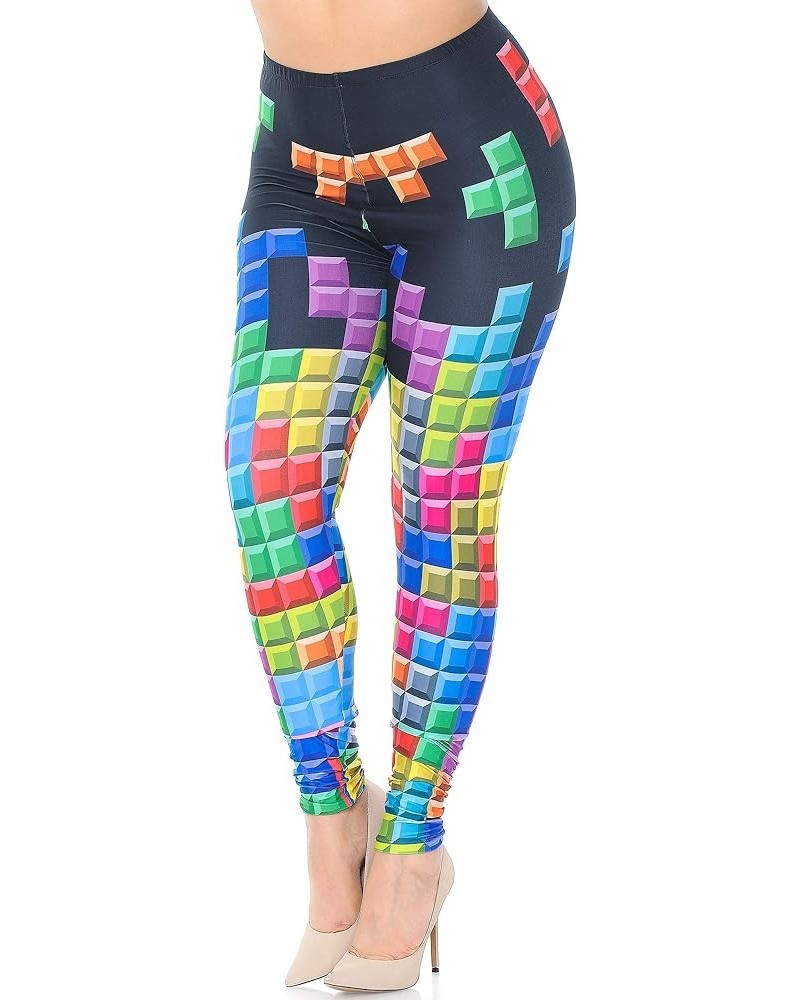 Creamy Soft Leggings - Premium Women's Plus Size Leggings & Designs - by USA Fashion™ Tetris $17.89 Leggings