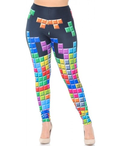 Creamy Soft Leggings - Premium Women's Plus Size Leggings & Designs - by USA Fashion™ Tetris $17.89 Leggings