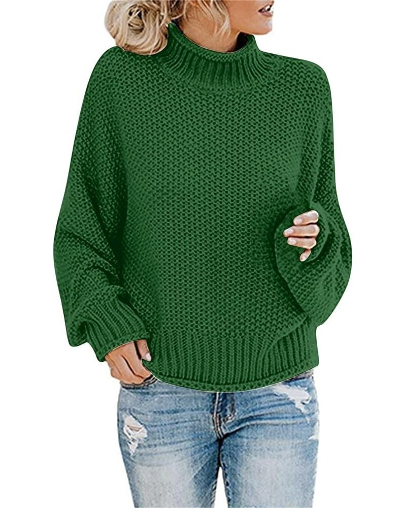 Women's 2023 Winter Fall Turtleneck Cozy Chunky Knit Sweater Batwing Oversized Long Sleeve Thick Casual Loose Pullover Tops G...