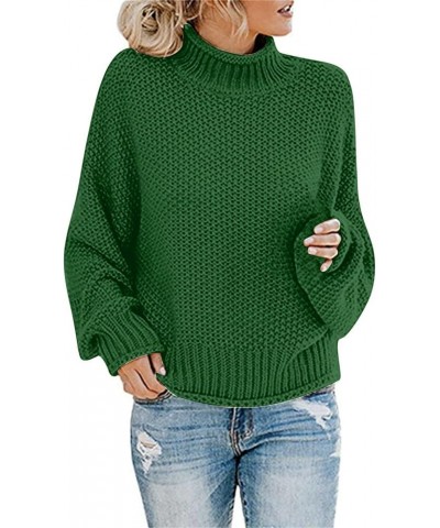 Women's 2023 Winter Fall Turtleneck Cozy Chunky Knit Sweater Batwing Oversized Long Sleeve Thick Casual Loose Pullover Tops G...