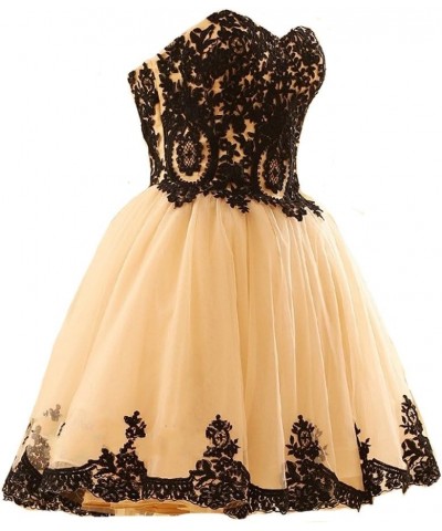 Short Tulle Vintage Black Lace Gothic Prom Homecoming Cocktail Party Dresses Silver $40.95 Dresses