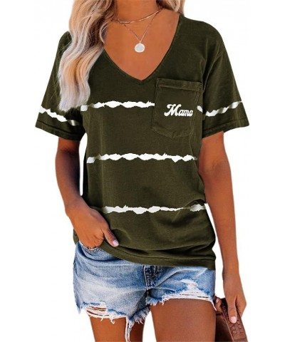 Women's Letter Print Basic Crew Neck Tee Summer Short Sleeve T-Shirt with Pockets Loose Fitting Tops 3brown $14.39 T-Shirts