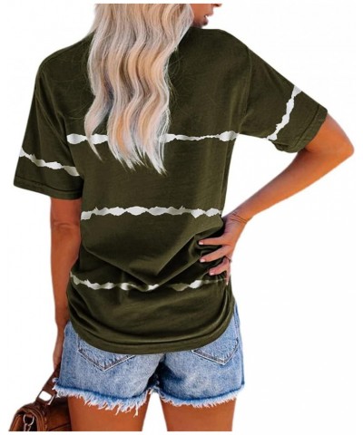 Women's Letter Print Basic Crew Neck Tee Summer Short Sleeve T-Shirt with Pockets Loose Fitting Tops 3brown $14.39 T-Shirts