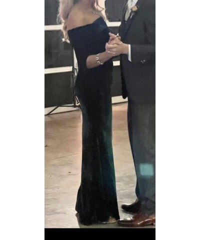 Off Shoulder Velvet Formal Dress Long Sleeve Mother of Bride Dress Mermaid Bridesmaid Dress DIL127 Purple $38.15 Dresses