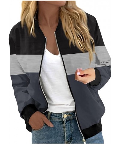 Women Clothing,2023 Trendy Women Casual Jacket Jackets For Women Long Sleeve Lightweight Zip Up Cropped Fashion Print 1-gray ...