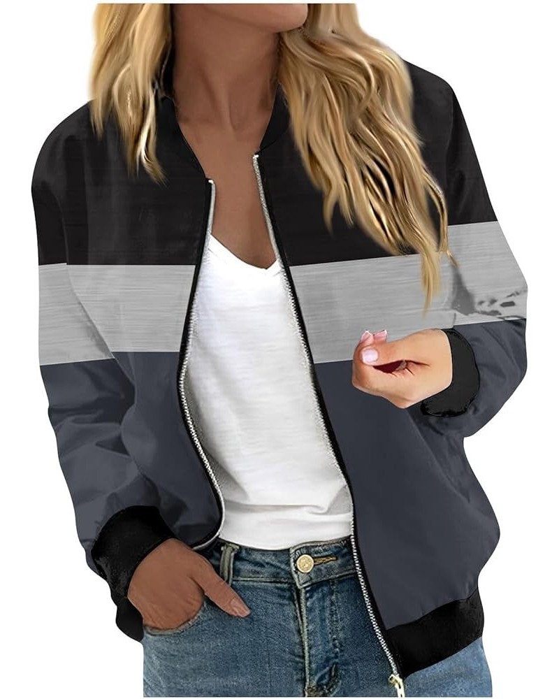 Women Clothing,2023 Trendy Women Casual Jacket Jackets For Women Long Sleeve Lightweight Zip Up Cropped Fashion Print 1-gray ...