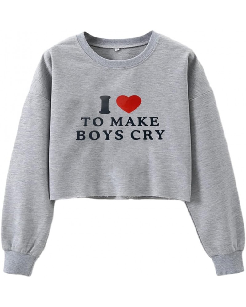 Women Love Heart Sweatshirts Y2K Graphic Valentines Pullover Oversized Knit Marry Sweater Going Out Sweaters Casual Grey $11....