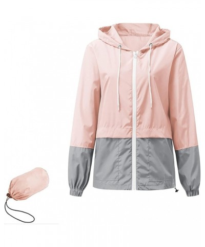 Lightweight Rain Jackets for Women Waterproof Raincoat with Hood Windbreaker Jacket Women Packable Rain Coats Z Pink Grey $13...