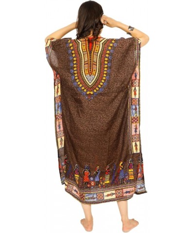 Women African Kaftan Maxi Swimsuit Beach Cover Up Nightwear Loungewear Casual Dress Ladies Dashiki Caftan Free Size… Brown $8...