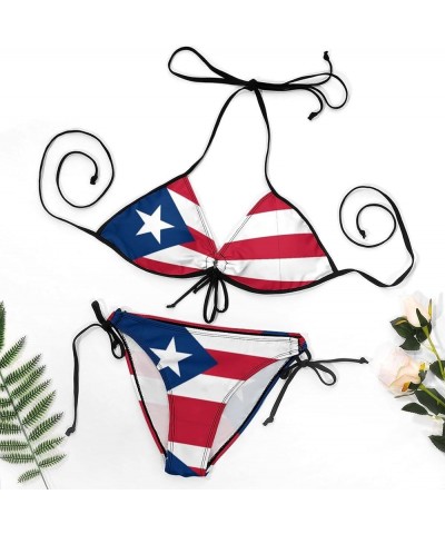 Flags Bikini Swimsuits for Women Two Piece Swimwear Halter Tops Bikini Sets Bathing Suits Beachwear Puertorico_flag $14.96 Sw...
