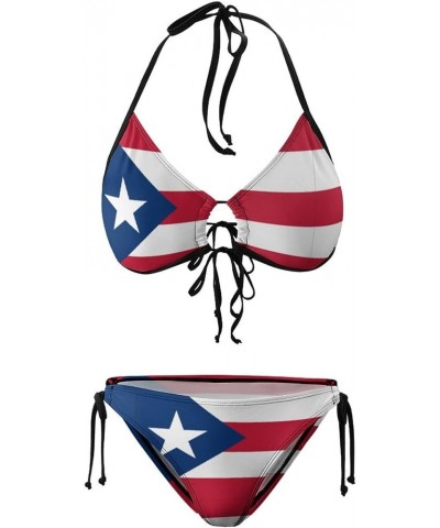 Flags Bikini Swimsuits for Women Two Piece Swimwear Halter Tops Bikini Sets Bathing Suits Beachwear Puertorico_flag $14.96 Sw...