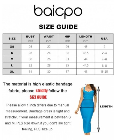 Women's Stretchy Bandage Bodycon Midi Dress Elegant Sleeveless Spaghetti Straps Evening Party Cocktail Dresses Black $23.03 D...