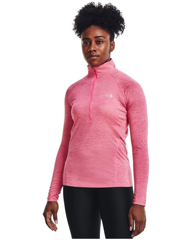 UA Tech™ Twist ½ Zip Retro Pink (676)/Metallic Silver $15.64 Activewear